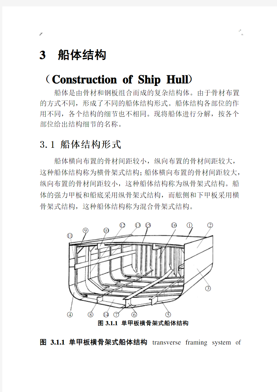 船体结构图片文字介绍