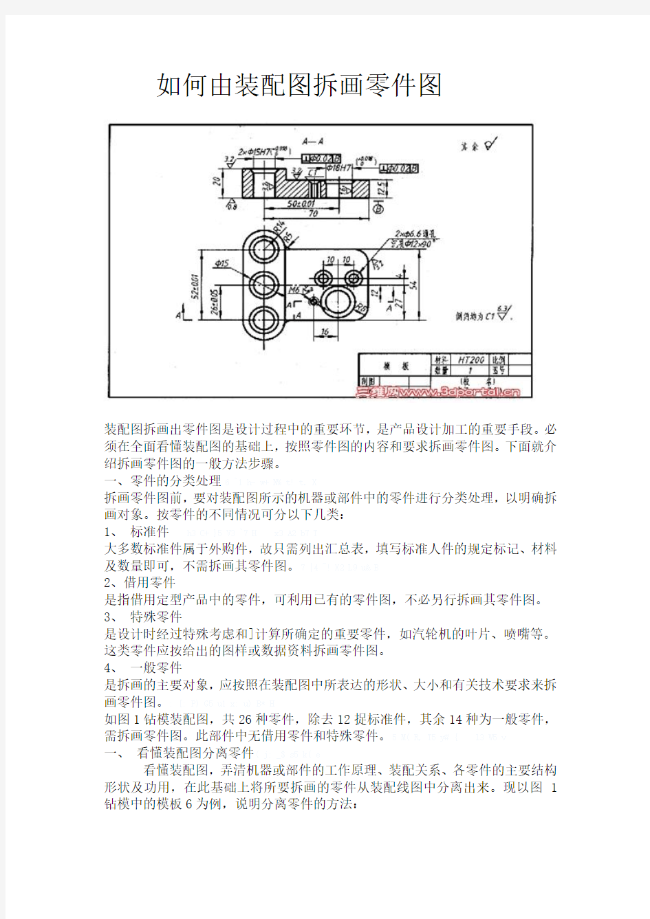 如何由装配图拆画零件