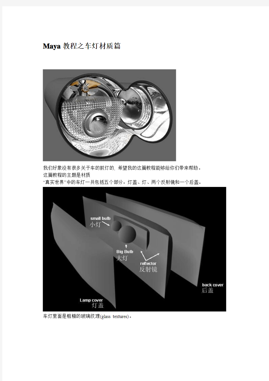 Maya教程之车灯材质篇