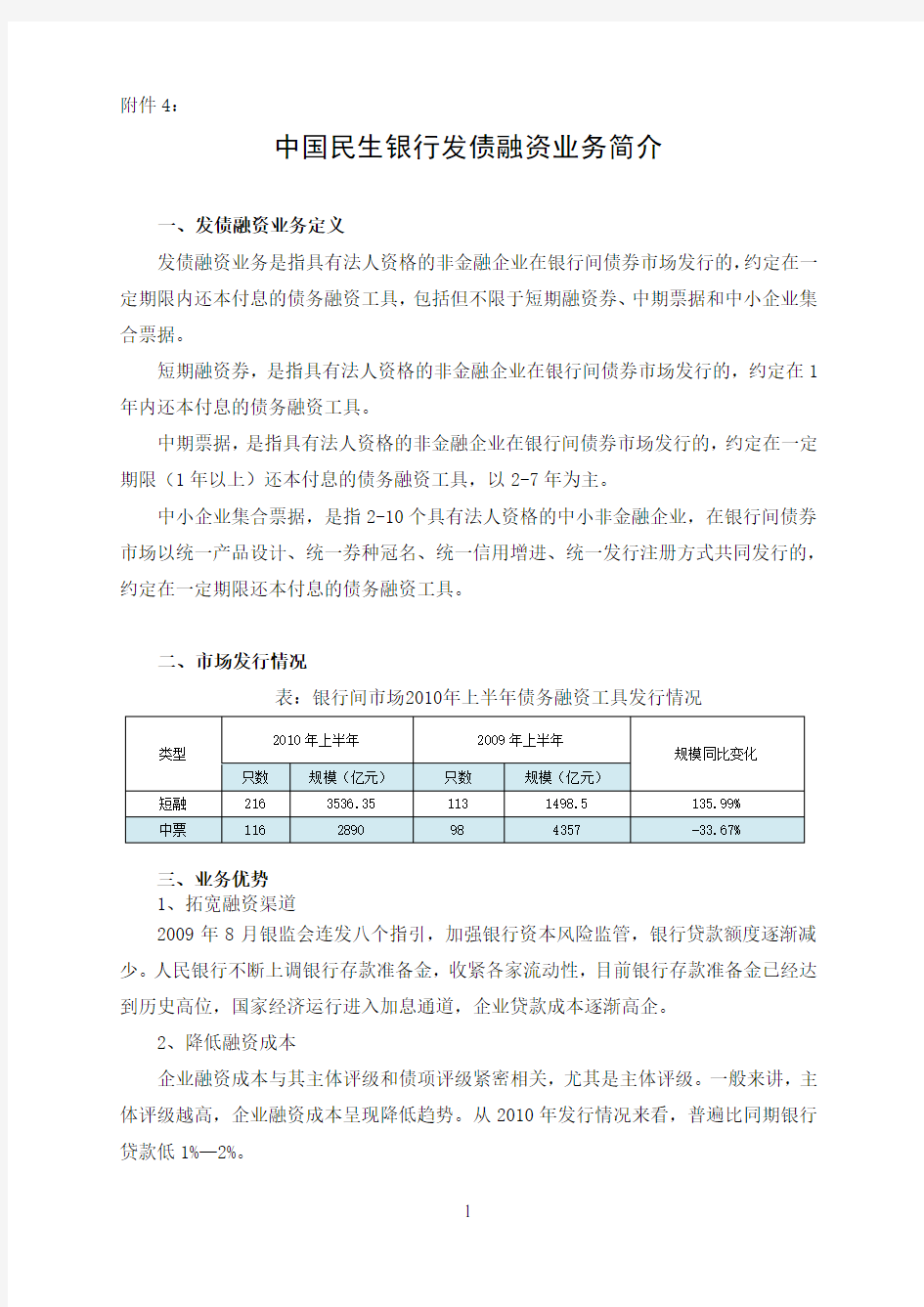 中国民生银行发债融资业务简介