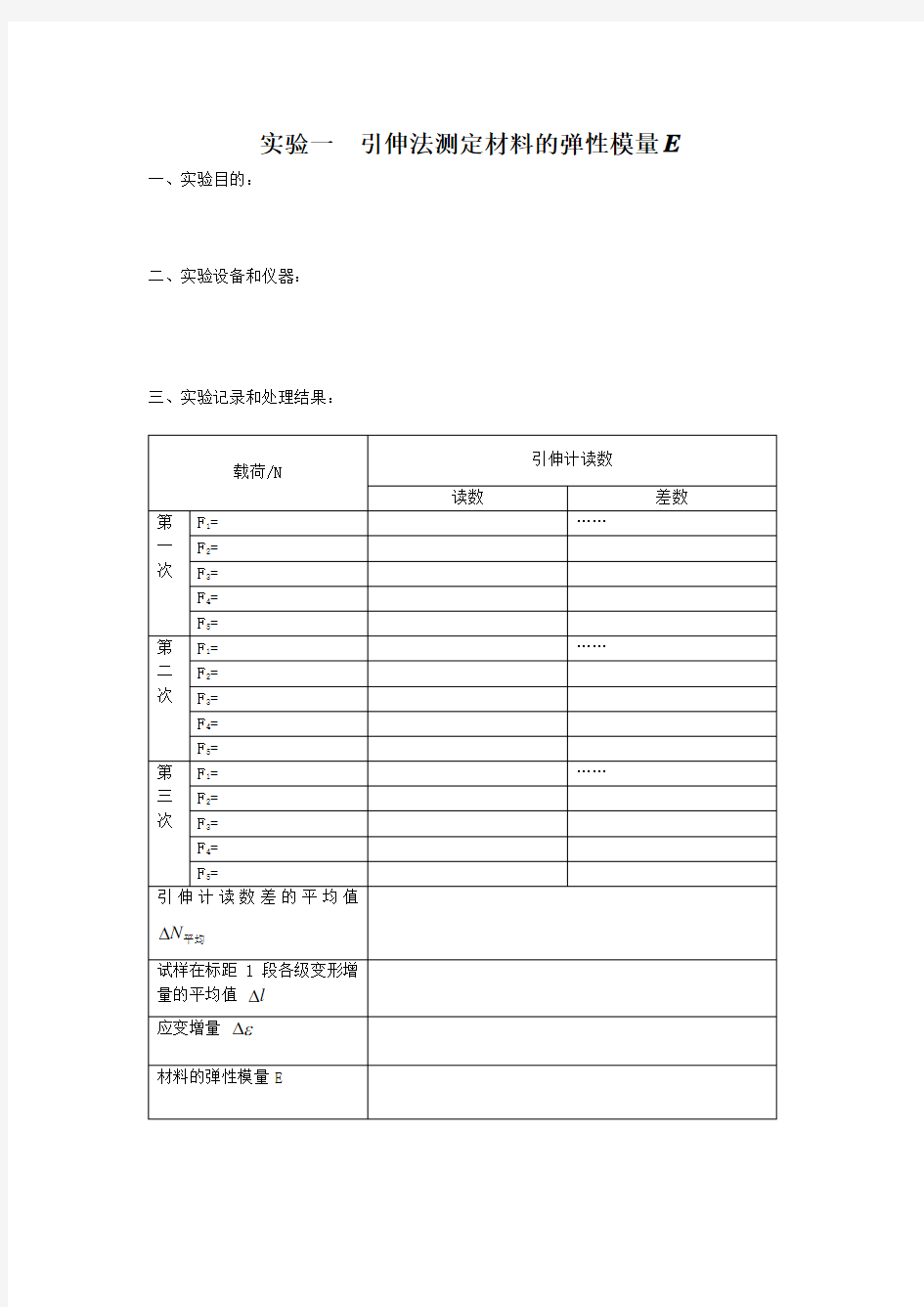 材料力学实验报告