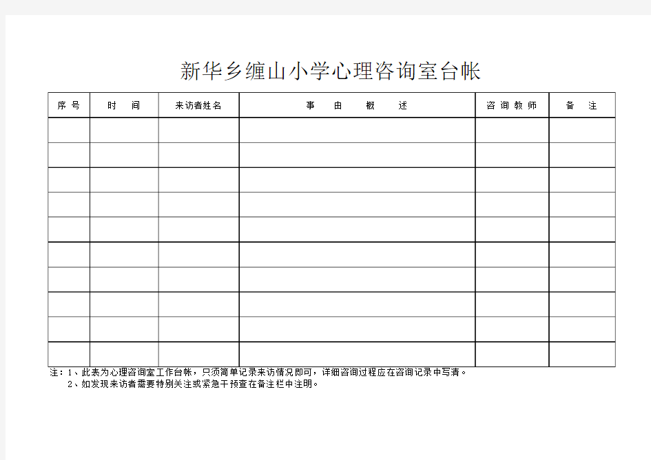 小学心理咨询室台帐