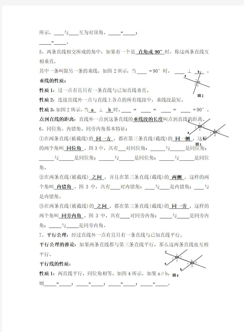 新人教版七年级下册数学知识点整理 