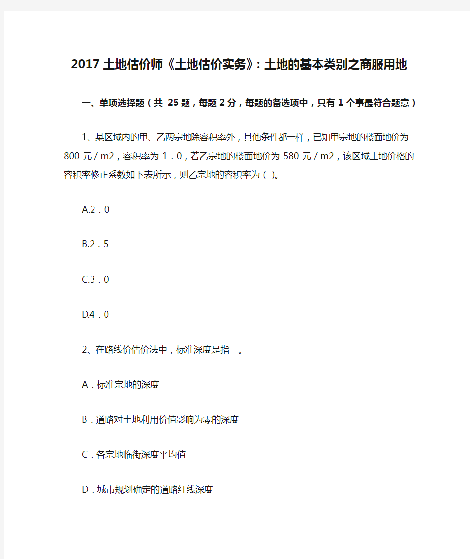 2017土地估价师《土地估价实务》：土地的基本类别之商服用地