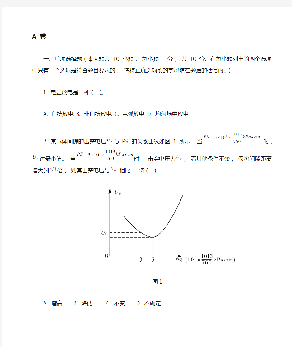 华工2015高电压试卷..