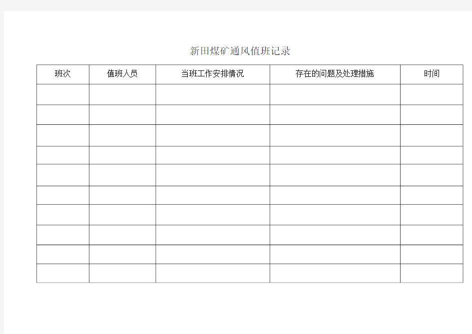 通风值班记录