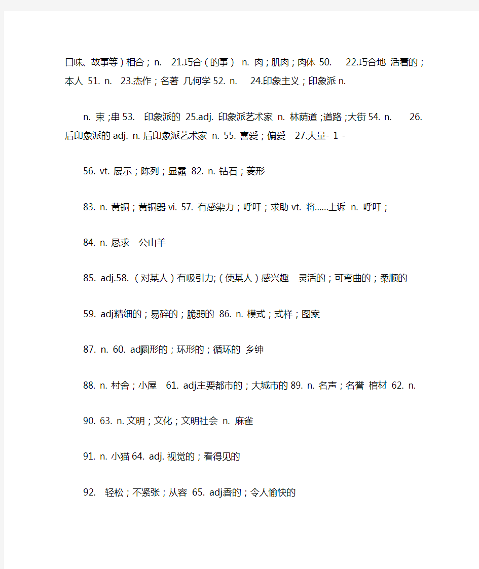 完整版新课标人教版高中英语选修6单词 中文