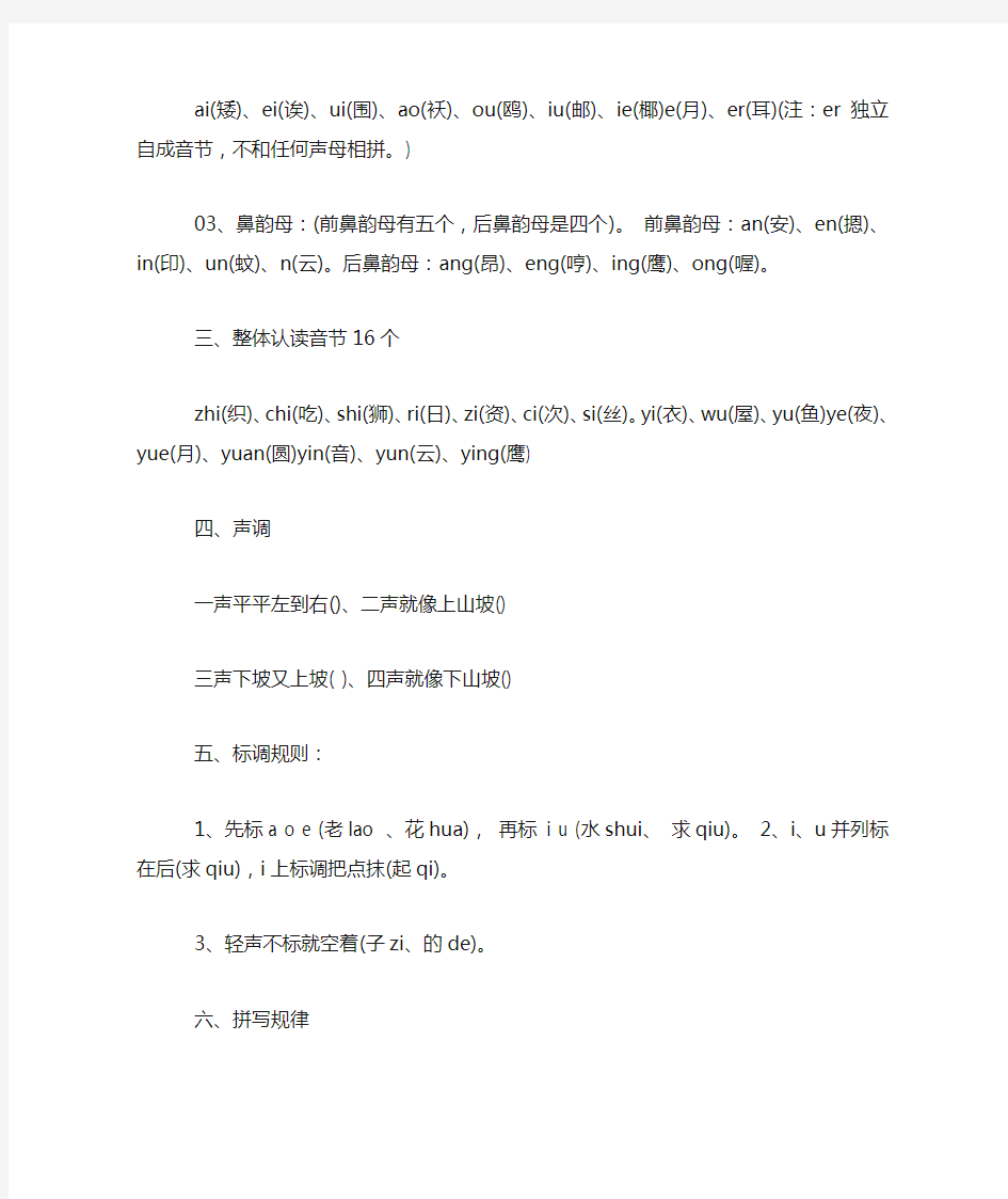 二年级汉语拼音学习资料_小学语文拼音教学资料