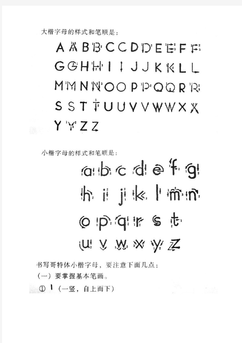 汉语拼音字母的书写笔顺及格式