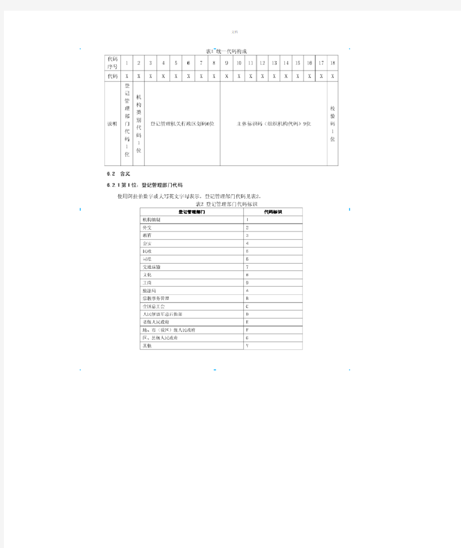 统一社会信用代码编码规则