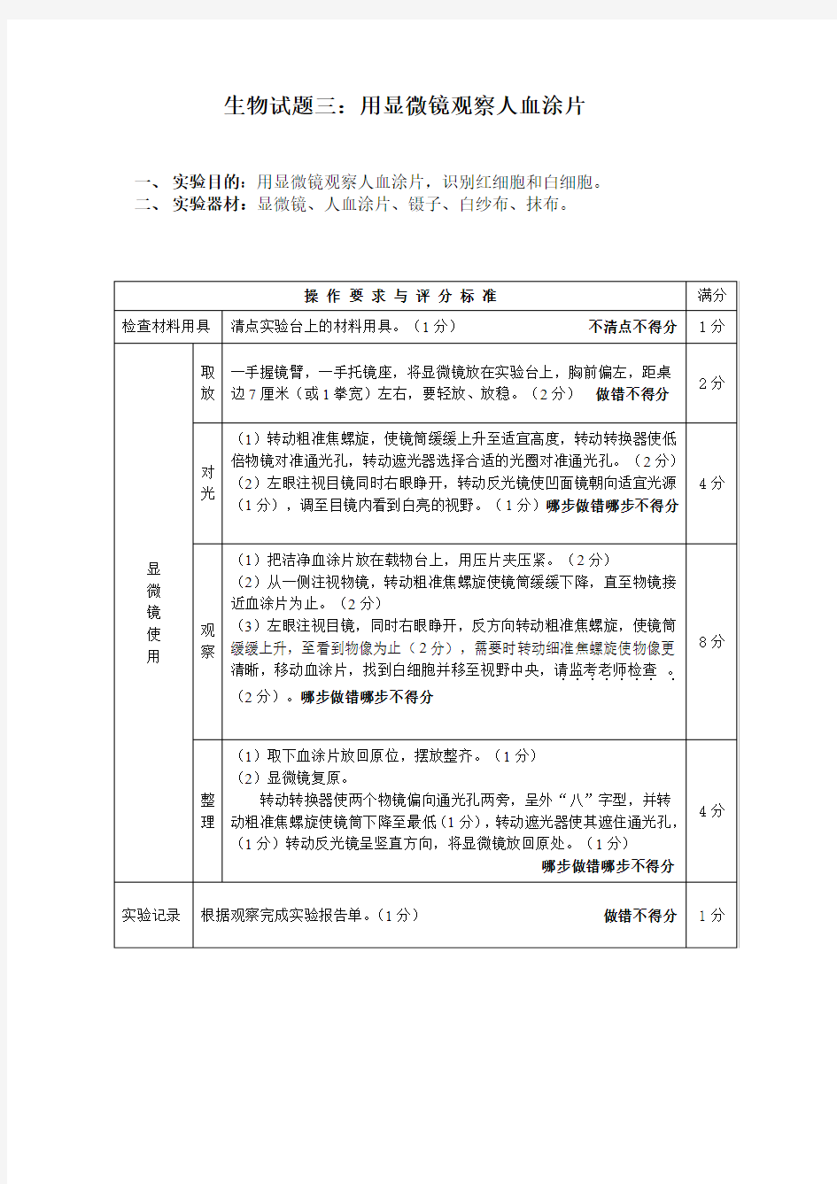 5用显微镜观察人血涂片