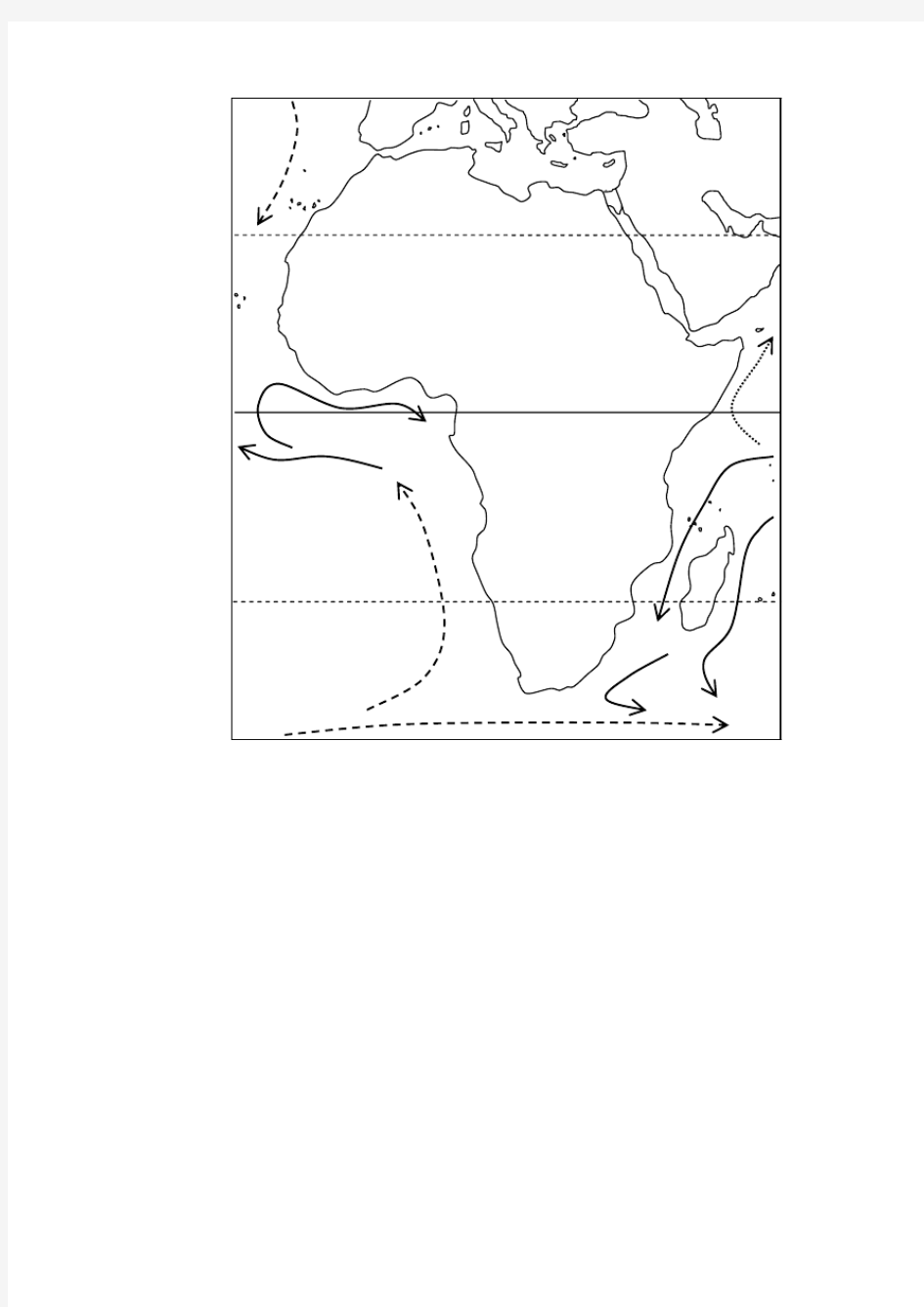 非洲周边洋流图(可编辑)