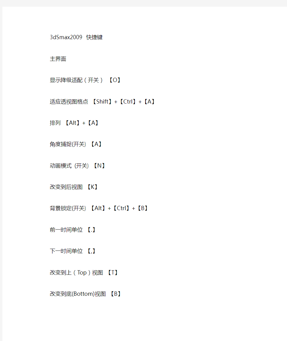 3DMAX中常用快捷键