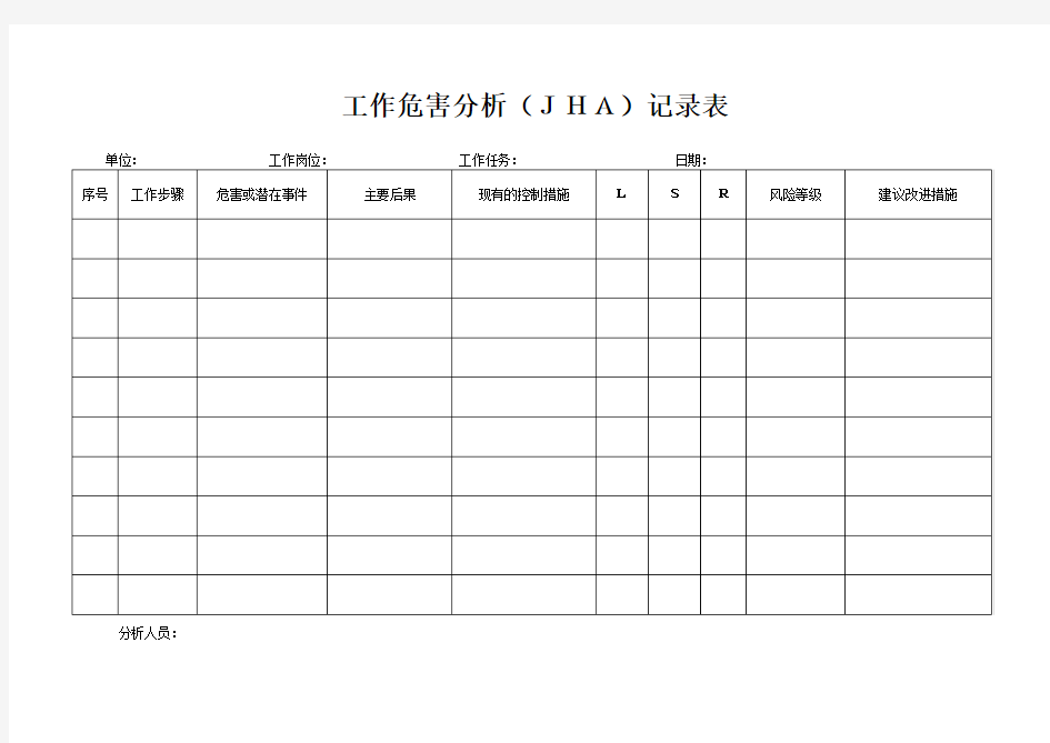 (完整版)危害因素辨识用表